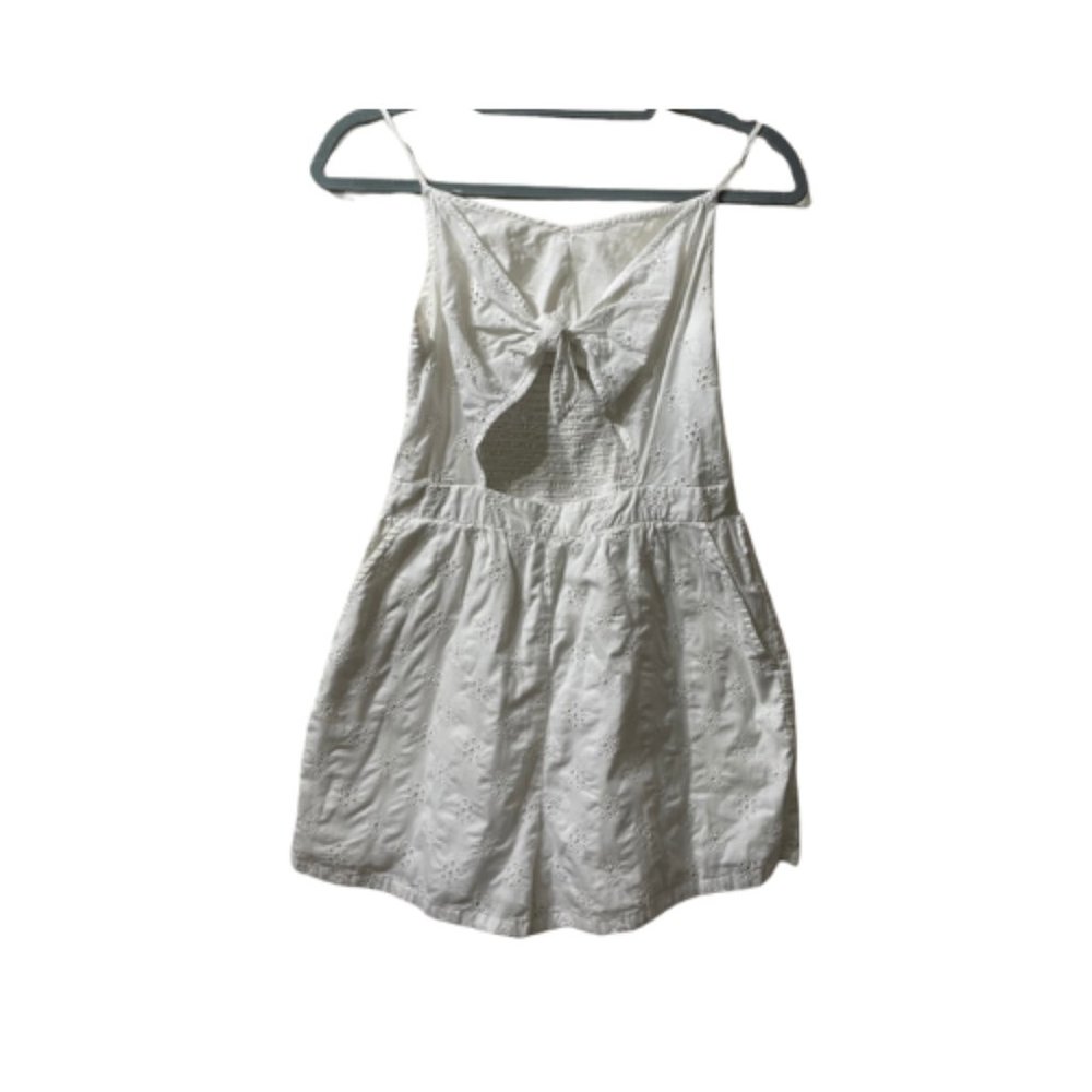 Aerie Feminine Cottage Core Romper Bow Tie front With Pockets Size Small